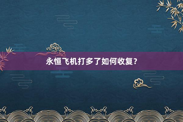 永恒飞机打多了如何收复？